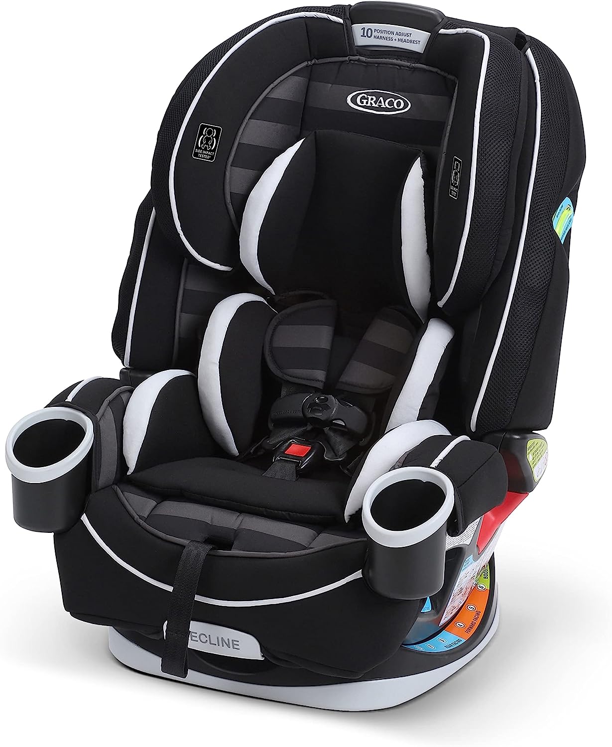 Graco All In One Car Seat, 4Ever 4-in-1 Car Seat, Convertible from Infant to Toddler (1.8-18 kg), Washable Seat Cover, Rockweave